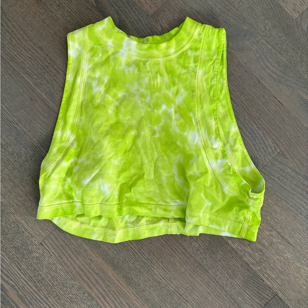 Lululemon Lime Green Tie-Dye Women's Crop Top size 0